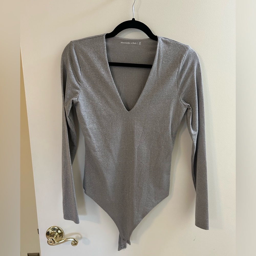 Abercrombie & Fitch Silver Sparkly Bodysuit